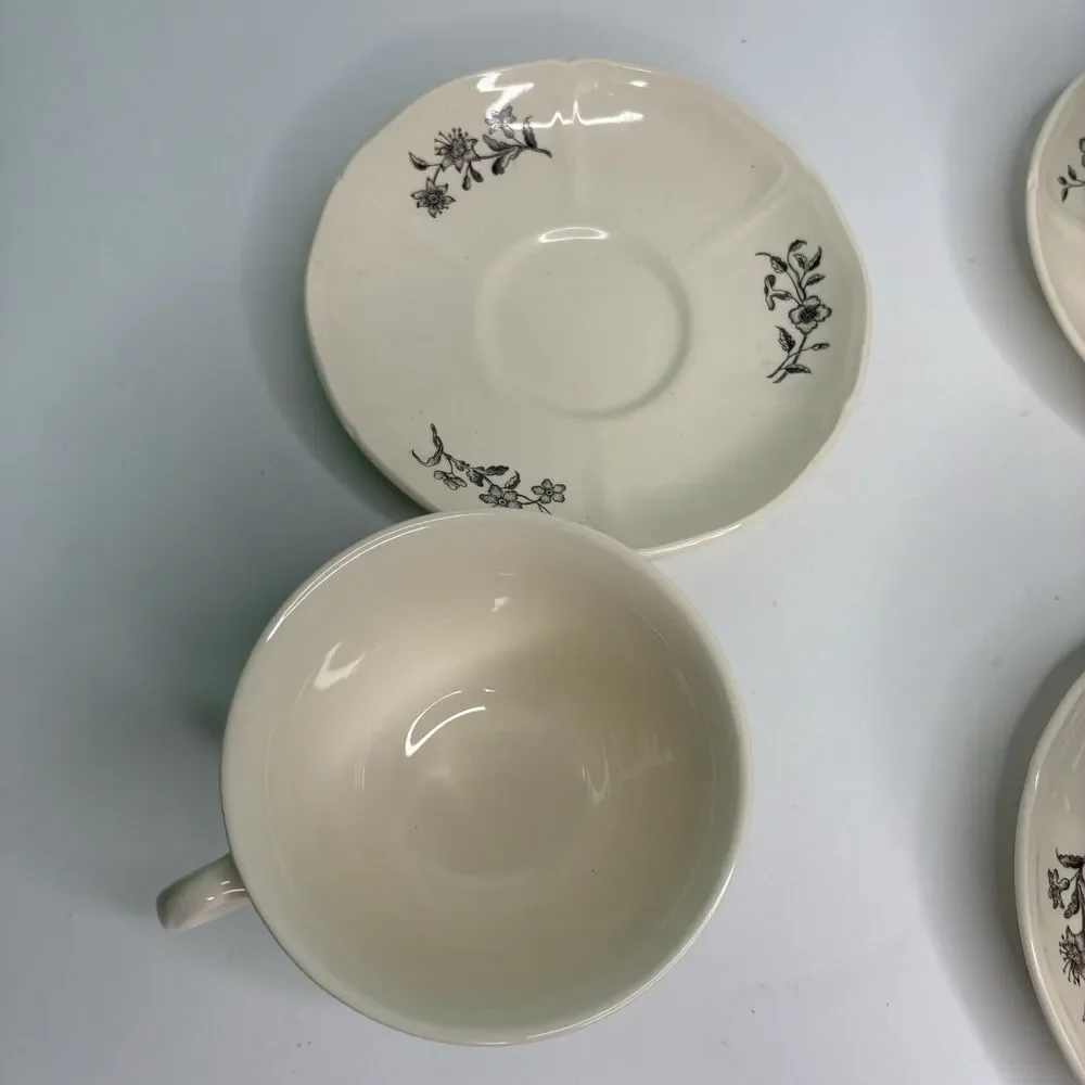 Wedgewood Etruria & Barlaston Creamware Tea Cup And Saucer Set Of 3